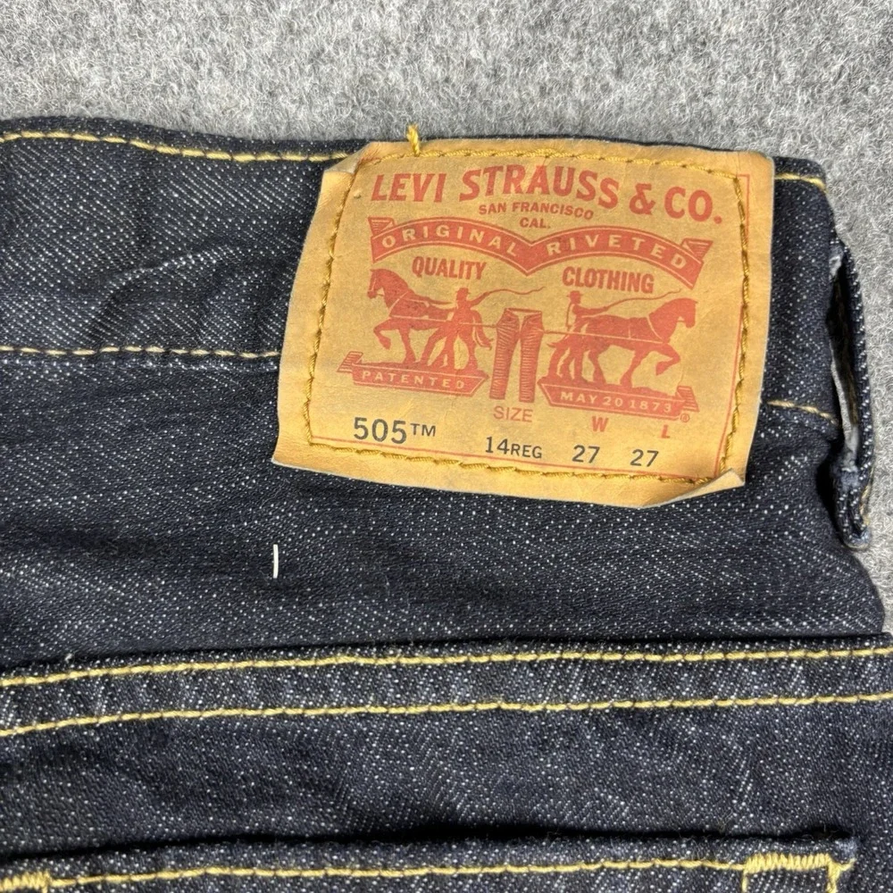 Levi's 505 Jeans Boys Youth 14 Regular NWT Straight‎ Leg Dark Wash Blue Denim